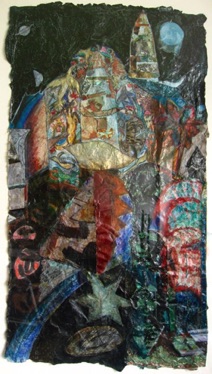 Dawn of the Dog
Mixed media on Nepalese paper, 56 x 30cm Dawn of the Dog
Mixed media on Nepalese paper, 56 x 30cm